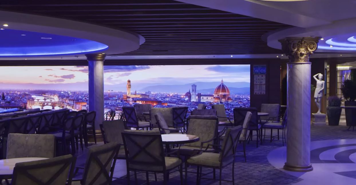 Restaurante del Barco Costa Firenze para el Crucero Ochentero con Vacaciones Singles