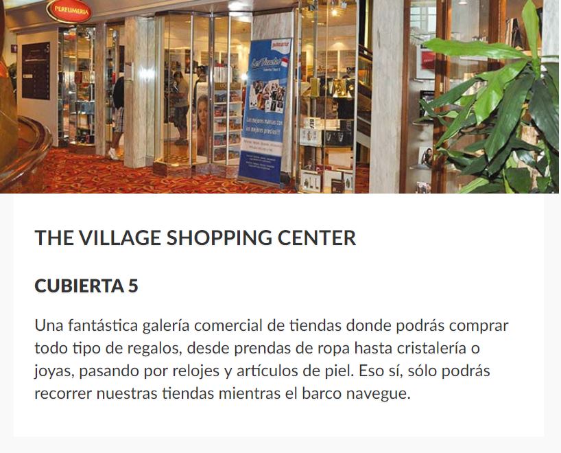 Tiendas Barco Sovereign Pullmantur Duty Free