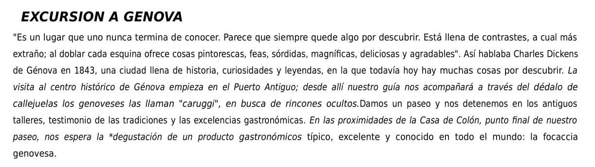 Excursión Génova Barco Ochentero 2018