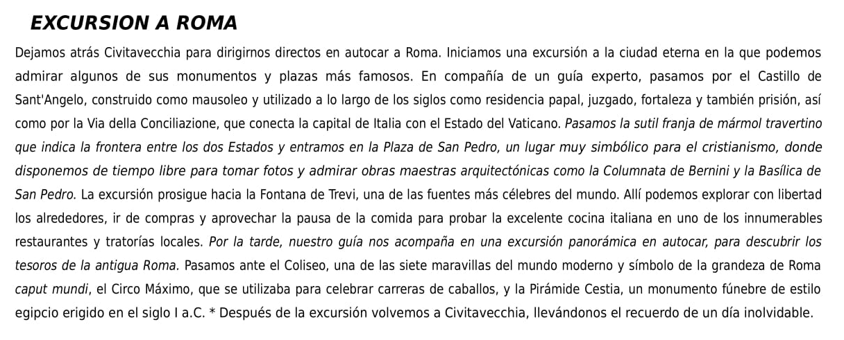 Excursión Roma Barco Ochentero 2018