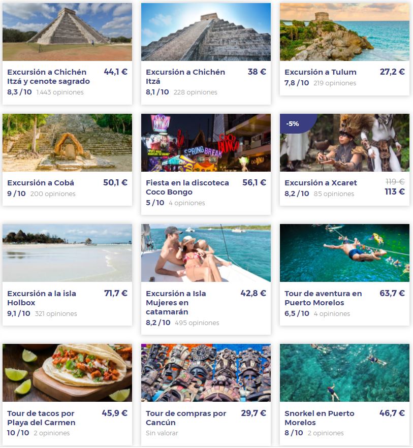 Excursiones visitas y actividades recomendadas en viajes a Riviera Maya