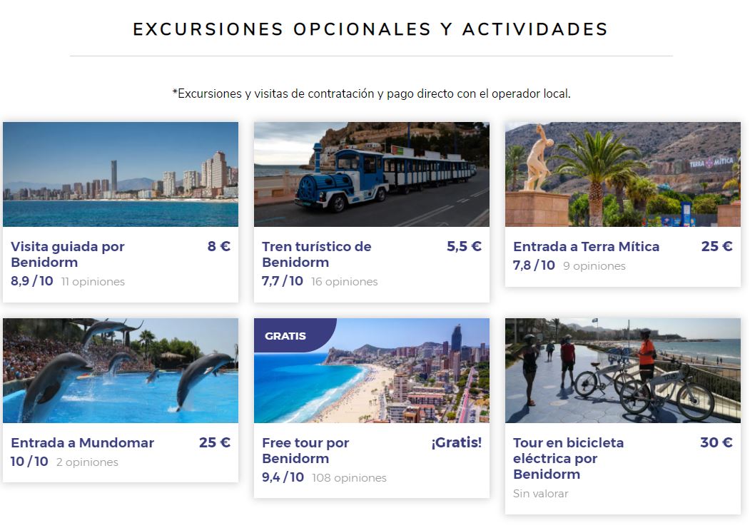 Excursiones y actividades en viajes para viajeros solteros a Benidorm