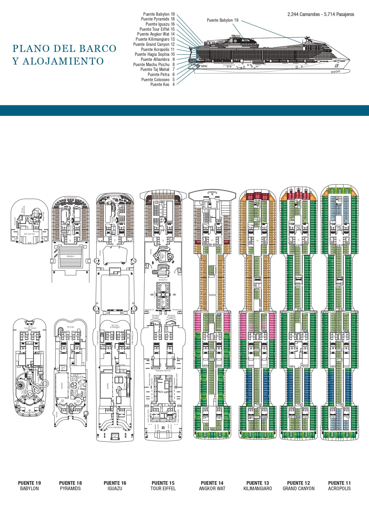 Plano Cubiertas MSC Meraviglia