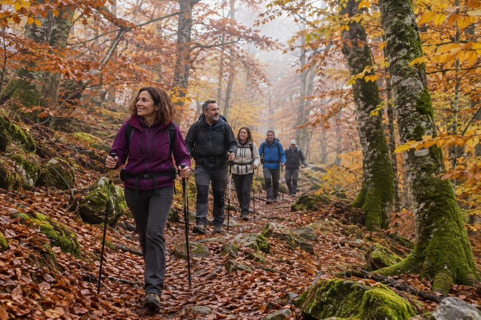 Senderismo en el hayedo otoñal del Parque Natural de Izki