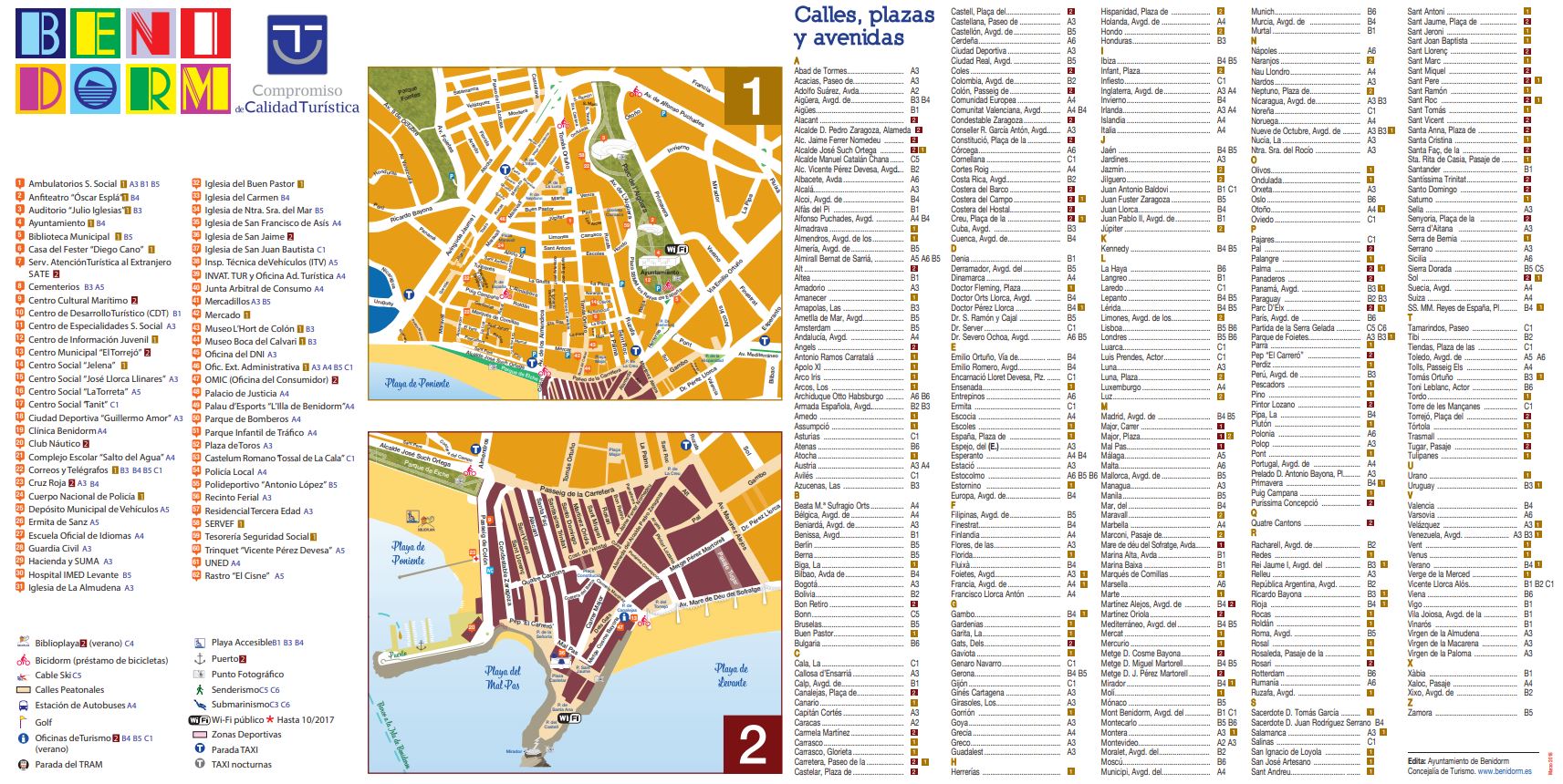 Mapa Benidorm Plano Calles Plazas Y Puntos A Viistar B2bviajes 