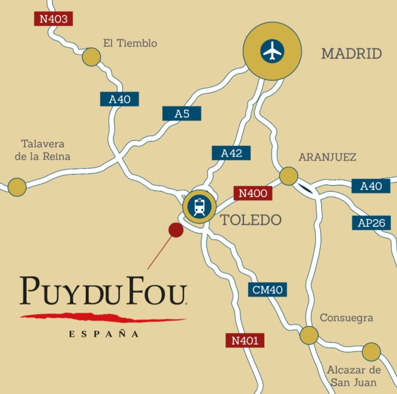 Como llegar Puy du Fou España mapa Ubicacion b2b Viajes