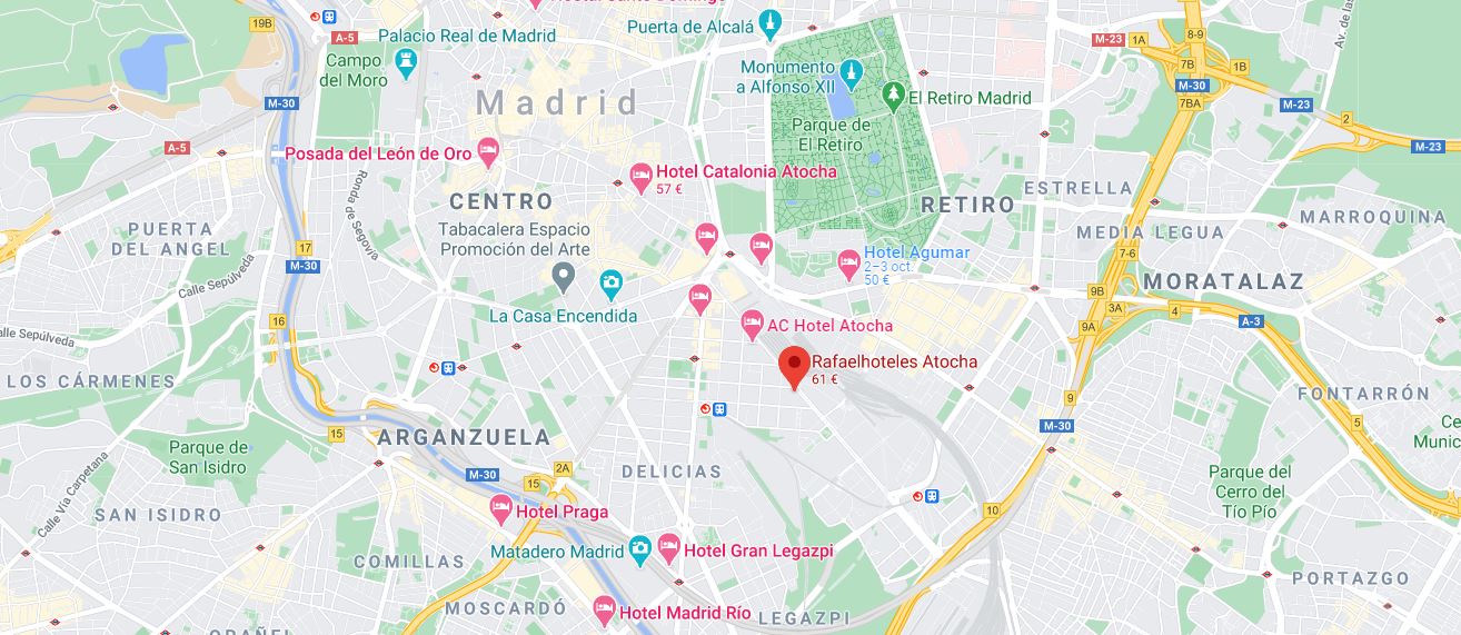 Como llegar Ubicación Hotel Rafael Atocha Madrid B2Bviajes