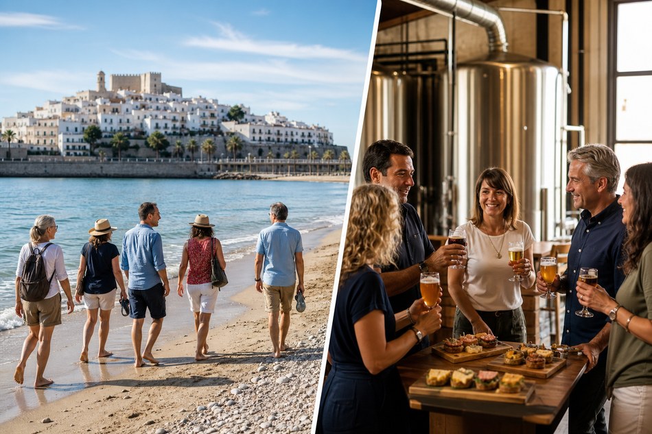 Playa de Peñíscola y visita a la Cervecería Badum