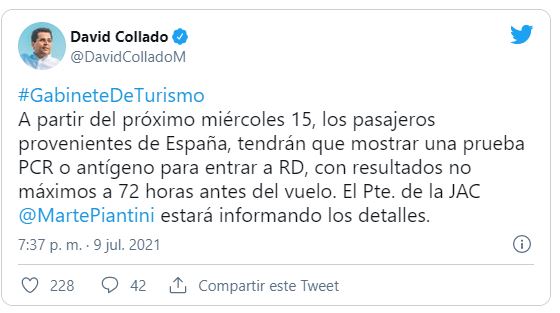 requisitos de entrada a Republica Dominicana test PCR o Antígenos para viajar a Punta Cana